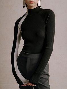 Buy Inexpensive Sweater at Stylewe online store, SPU: 1FSWB788B5, Color: Black, Sleeve Length:Long sleeve, Clothes Length:Regular. Chic Winter Outfits, Tight Sweater, Slim Sweater, Pullover Outfit, Turtleneck Long Sleeve, Cooler Look, Fitted Sweater, Sweater Black