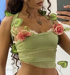 SAVE=FOLLOW 🍒 Enchanted Forest Outfit Ideas Casual, Moana Aesthetic Outfit, Earth Fairy Outfit, Moana Outfit Ideas, Pixie Halloween Costume, Cereals Photography, Green Fairy Costume, Moana Outfit, Blackpink Disney