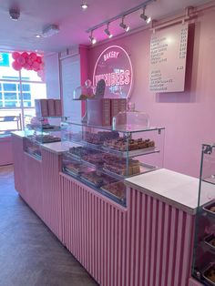 Desert Shop Interior Design, Ice Cream Store Design Ideas, Bake Shop Interior Design, Candy Shop Interior Design, Bakery Ideas Interior, Pastel Coffee Shop, Pink Bakery Aesthetic, Heladerias Ideas Decoracion, Sweet Shop Interior