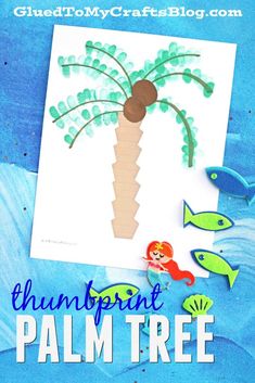 a palm tree made out of construction paper with the words hump paint on it