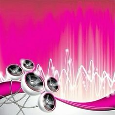 an abstract pink and white background with speakers