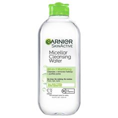 This all-in-1 mattifying Micellar Cleansing Water is a facial cleanser and makeup remover that is surprisingly powerful, yet gentle on skin. The Mattifying Micellar Cleansing Water for all skin types effectively cleanses, removes makeup and purifies pores. Like a magnet, micelles capture and lift away dirt, oil and makeup without harsh rubbing. This facial cleanser removes makeup, leaving skin perfectly clean without over drying. Gentle on skin and can be used to remove face makeup and eye makeu Garnier Micellar Water, Garnier Micellar Cleansing Water, Garnier Skinactive, Best Makeup Remover, Garnier Micellar, Garnier Skin Active, Micellar Cleansing Water, Cleansing Water, Facial Cleansers