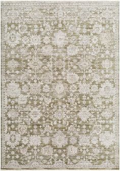 an area rug with many different colors and patterns on the carpet, including beiges and browns