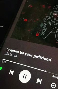 an app on a cell phone with the text i wanna be your girlfriend girl in red