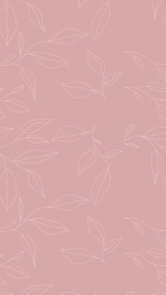 a pink background with white leaves on it