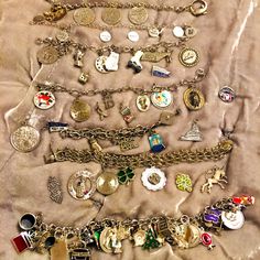 Awesome Lot Of Seven (7) Vintage And A Little Newer Sterling Silver 925 Charm Bracelets, With Dangling Charms. There’s Also A Handful Of Charms Included To Be Added. These Are My Personal Charm Bracelets, Some From When I Was A Teenager Back In The Early 80’s. All Bracelets Are In Great Condition, Nothing Is Broken, And All The Charms Are In Tact As Well, Some Light Tarnishing On Some. Sizes 6-7” Because Of Links, Slide Lock One Is 7” Condition Is "Pre-Owned". Please Note: These Are “Not Scrap”! Sterling Silver Jewelry With Vintage Charm For Collectors, Collectible Sterling Silver Jewelry With Vintage Charm, Sterling Silver Jewelry With Vintage Charm, Collectible Classic Jewelry With Vintage Charm, White Gold Sterling Silver Jewelry With Vintage Charm, Classic Charm Bracelet Jewelry, Silver Charms Costume Jewelry, Silver Charm Bracelet In Costume Jewelry Style, Classic Jewelry Charms For Jewelry Making