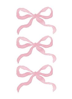 three pink bows on white background