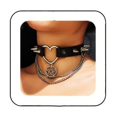 PRICES MAY VARY. PU leather chocker made of PU leather, rivet and alloy chain. Wearing it for a long time will not feel uncomfortable. Gothic spiked chokers approx size: 40cm/ 5.7in, there are adjustable buttons at the back. You can freely to adjust it. Punk rivet collar make you cool and attractive. Highly loved by women, it can add a touch of brightness to your outfit. Black choker necklaces fit for Halloween, cosplay, concert, birthday, festival, rock, birthdays, balls and daily wear. Goth He Gothic Metal Choker For Concerts, Emo Metal Choker For Festivals, Emo Style Metal Choker For Festivals, Punk Metal Choker For Alternative Fashion, Edgy Metal Choker For Halloween, Punk Choker Necklace For Concerts, Metal Emo Choker For Alternative Fashion, Grunge Metal Choker For Festivals, Alternative Metal Choker For Concerts