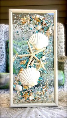 an image of seashells and starfish in the sea glass art work by sizzitu