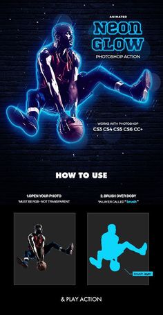 an advertisement for neon glow photography and how to use it