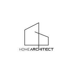 the home architecture logo is shown in black and white, with an outline of a house