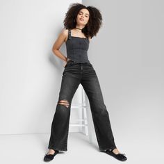 High-rise baggy jeans from Wild Fable™ tailored in a boyfriend cut with a relaxed fit. Crafted from cotton-blend denim with spandex for stretchy comfort. A belt-loop waistband with zip fly and button fastening offers a secure fit. Classic front and back pockets complete the functional look. Wild Fable™: A look for every story. Wide Leg Baggy Jeans, Target Wild Fable, Wild Fable Jeans, Boyfriend Cut, 90s Baggy, Target Clothes, Baggy Denim, A Boyfriend, Baggy Pant