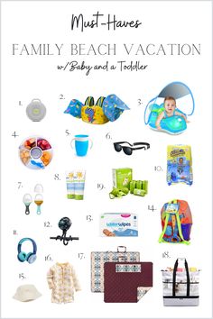 the must haves for family beach vacation with baby and toddler