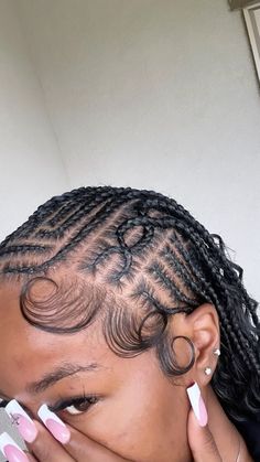 fulani / tribal braids Hairstyles Female, Cotton Candy Hair, Candy Hair, Feed In Braids Hairstyles, Goddess Braids Hairstyles, Quick Natural Hair Styles, Braided Cornrow Hairstyles