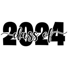 the word class of 2014 written in black on a white background with an inscription below it