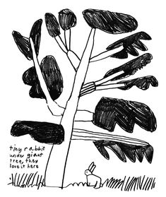 a black and white drawing of a tree