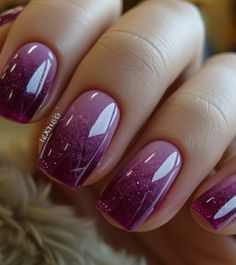 Ombre Nails With Purple, Short Nails Ombre Colour, Grey Purple Ombre Nails, Plum Ombre Nails, Plum Gel Nails, Fall Ombre Nails Burgundy, Plum Fall Nails, Burgundy Ombre Nails, Purple Ombre Nail Designs