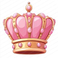 a pink crown with jewels on it