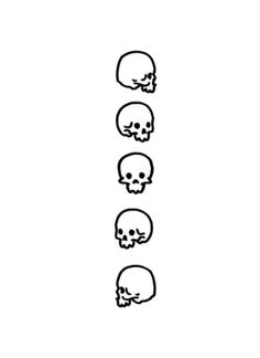 four skulls are arranged in the shape of a number line, with three heads on each side