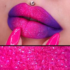 “It can take hours sometimes or as quick as 10 minutes.” Lipstick Designs, Ombre Lips, Glitter Lips