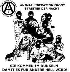 an ad for the animal liberation from streeter der nacht, with two men in black and white