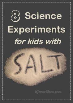 an advertisement for salt with the words science experiments for kids with salt written on it