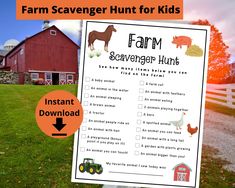 a farm scavenger hunt for kids