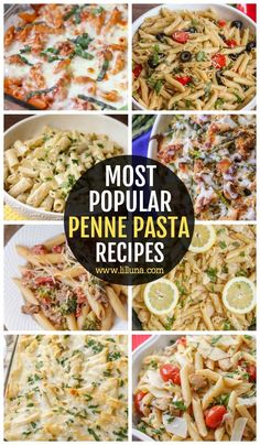 the most popular penne pasta recipe is in this collage, and it's easy to make