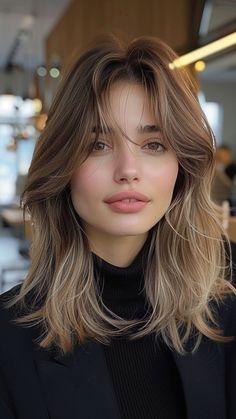 22 Trendsetting Hairstyles with Curtain Bangs Shoulder Length Hairstyles Curtain Bangs, Curtain Fringe Hairstyles, Mild Curtain Bangs, Mid Length Hair Curtain Bangs Layers, Brunette Mid Length Hair Curtain Bangs, Layered Collar Bone Length Hair With Curtain Bangs, Medium Curtain Bangs Hair, Curtain Bangs Mid Length, Modern Shag Curtain Bangs