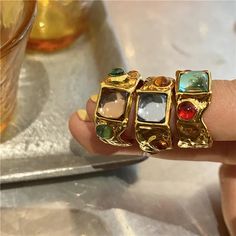 Quantity:1PCColor:As shownPackage : opp bagMaterial:AlloySize:As shownDetail Images Description Rhinestone Rings, Gold Rings For Women, Winter 23, Dope Jewelry, Stacked Jewelry, Rhinestone Ring, Jewelry Lookbook, Pretty Jewelry, Funky Jewelry