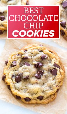 Best chocolate chip cookies recipe . Christmas cookies . Holiday cookies . Chewy cookies Soft Chocolate Chip Cookie Recipe, Chocochip Cookies, Crispy Chocolate Chip Cookies, Chip Recipes, Cookies Recipes Chocolate, Best Chocolate Chip Cookies Recipe, Make Chocolate Chip Cookies, Best Chocolate Chip Cookies, Easy Chocolate Chip Cookies