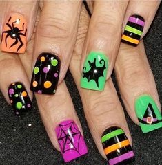 Gel Nails Ideas For Fall, Nails Ideas For Fall, Halloween Toe Nails, Gel Nails Ideas, Easy Halloween Nails Design, Holloween Nails, Halloween Nails Easy, Halloween Acrylic Nails