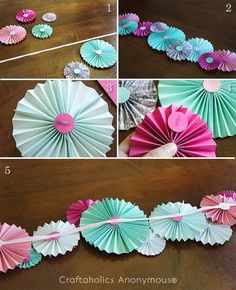 how to make paper fan garlands for valentine's day or any special occasion