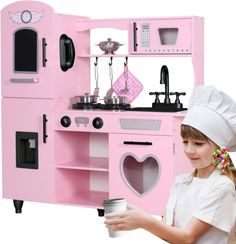 ad eBay - Find many great new & used options and get the best deals for Kitchen Set for Kids Wooden Play Kitchen Toy Kitchen Sets for Girls Gift Pink Ki at the best online prices at eBay! Free shipping for many products! Pink Play Kitchen, Girls Kitchen Set, Kitchen Set For Kids, Toddler Kitchen Set, Kids Toy Kitchen, Wooden Toy Kitchen, Toddler Kitchen, Kitchen Sets For Kids, Kitchen Toy