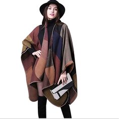 Over Sized! Just In Time For Fall Material: 50% Acrylic & 50% Polyester, Available In Two Color Winter Sweater Coat, Open Front Poncho, Winter Poncho, Poncho Pullover, Womens Poncho, Poncho Wrap, Poncho Cardigan, Cashmere Poncho, Ladies Poncho