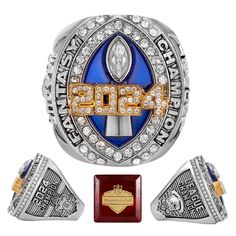 the 2013 nfl super bowl championship ring, with two rings and an award plaque on it