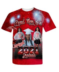 Graduation Shirt **The back of the shirt will be plain white unless you purchase the back to be printed on PLEASE READ THE ENTIRE DESCRIPTION BEFORE PURCHASING How to order. : 1. Email pictures to kustomcreationsgifts@gmail.com Name and school colors. 2. We will send you a mockup, once approved we will print The shirt are made of 100% polyester which is a thin shirt with a silky feel or Cotton like feel. 3D SHIRTS: OUR T-SHIRTS ARE PRE MADE & THEN THE DESIGN IS SUBLIMATED ON TO THE SHIRT. THERE Graduation Class Of 2023, Boyfriend Graduation, Graduation Shirts For Family, 3d Shirts, Grad Shirts, Diy Graduation Gifts, Girl Graduation, College Graduation Cap Decoration, 8th Grade Graduation