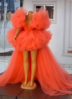 Tulle Dress Prom, Puffy Prom Dresses, Layered Tulle Dress, Photo Shoot Dress, Engagement Photo Dress, Dress Baby Shower, Orange Prom Dresses, Pink Tulle Dress, Tulle Dresses