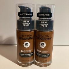 Revlon Colorstay Foundation, Shade #440 Mahogany, Spf 15, Matte Finish, Combination/Oily Skin Revlon Foundation, Revlon Colorstay Foundation, Revlon Color, Foundation For Dry Skin, Revlon Makeup, Oil Free Makeup, Foundation Shade, Glow Foundation, Foundation Colors