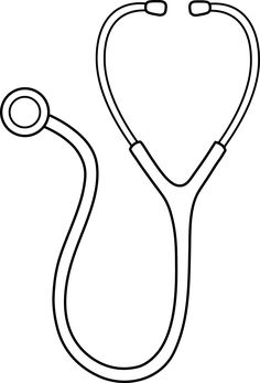 a stethoscope is shown in this black and white drawing, it looks like a stethoscope