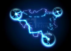 an abstract blue and black background with electric wires in the shape of a map on it