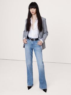 The Relaxed Flare Jean | Banana Republic Curated Closet, Petite Shorts, High Rise Pants, Cut It, Classic Outfits, The Earth, Flare Jeans, Banana Republic