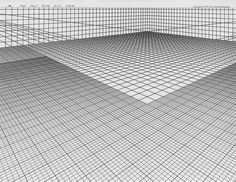 a black and white image of an abstract grid pattern with lines in the center, as if it were graph paper