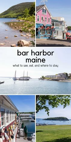 the front and back cover of a book with pictures of boats, houses, and water