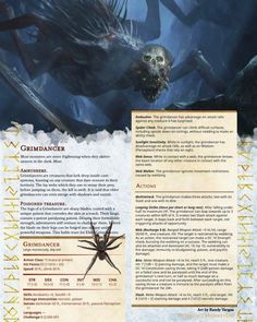 an image of a page from a book with text and pictures on it, including a spider