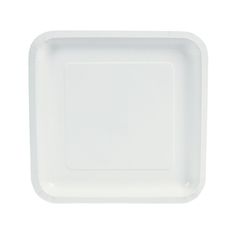 a white square plate on a white background