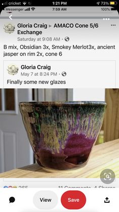 an image of a bowl that is on the facebook page, and it has been altered to