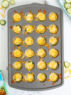 the muffins are prepared and ready to be baked in the baking pan,