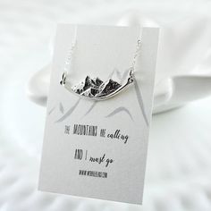 Sterling silver mountain necklace - Mountain range - Trendy jewelry - Mountains are calling and I mu Meaningful Adjustable Sterling Silver Necklace, Mountain Ideas, Silver Mountain, Wanderlust Jewelry, Mountain Jewelry, Mountain Girl, Mountain Necklace, Mountains Are Calling, Hand Stamped Necklace