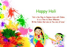 an artistic greeting card for holi day